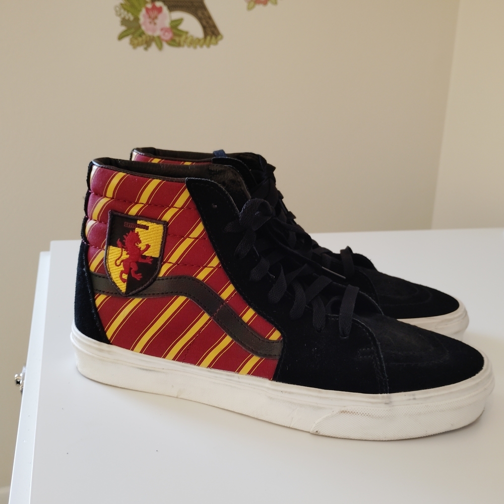 Vans Black and Red Striped High-Tops